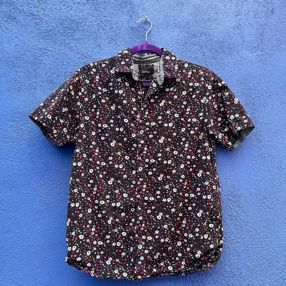 cactus man men's floral print short sleeve button down - Picture 1 of 4